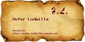 Hofer Ludmilla névjegykártya
